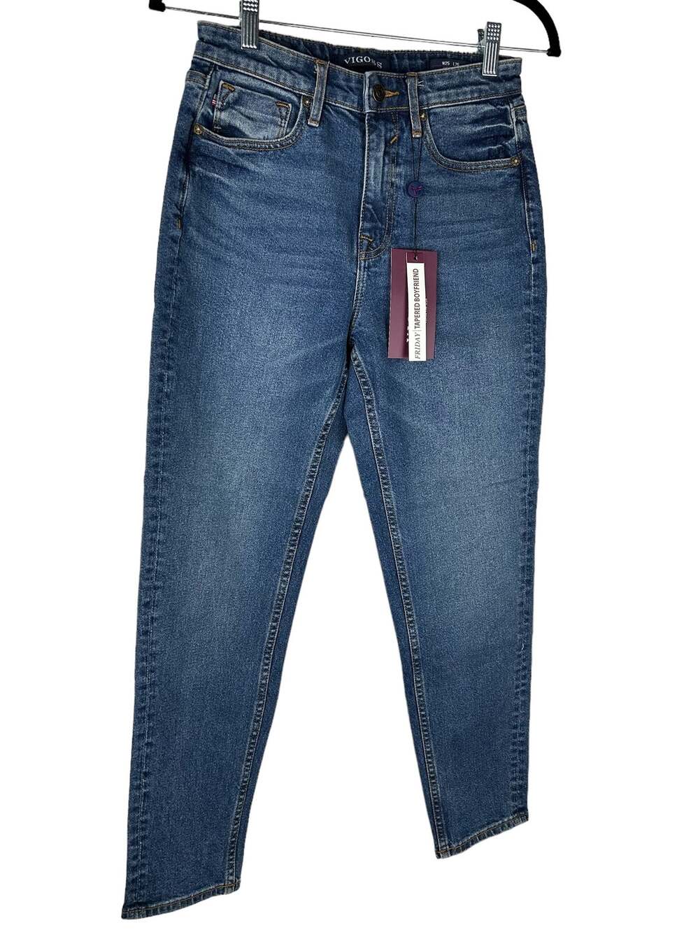 NEW NWT Vigoss Friday Tapered Boyfriend High Rise Jean Size W25 L26